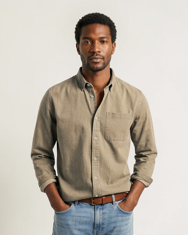 Nathaniel | Classic Long Sleeve Button-Up Casual Shirt