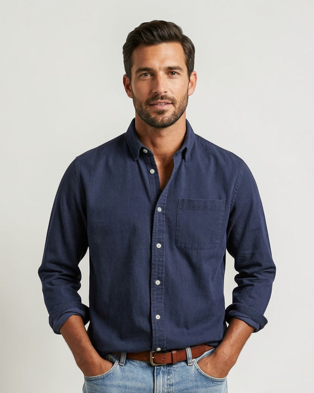 Nathaniel | Classic Long Sleeve Button-Up Casual Shirt