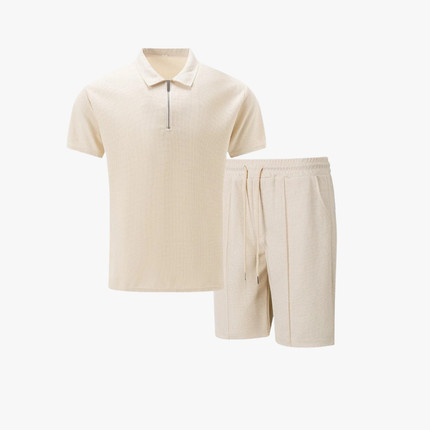 Nolan | Zip Polo Shirt and Shorts Set for Men