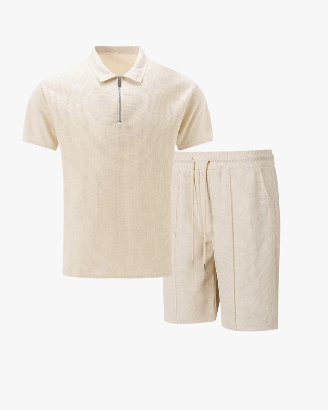 Nolan | Zip Polo Shirt and Shorts Set for Men