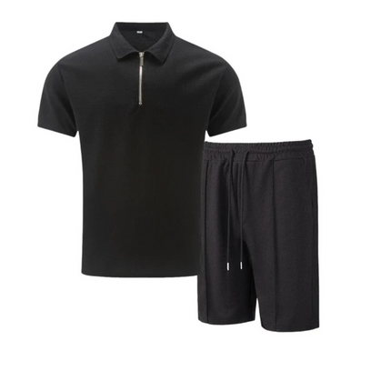 Nolan | Zip Polo Shirt and Shorts Set for Men