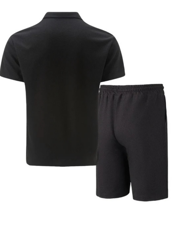 Nolan | Zip Polo Shirt and Shorts Set for Men