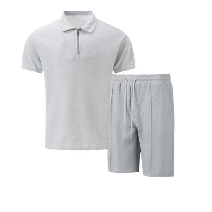 Nolan | Zip Polo Shirt and Shorts Set for Men