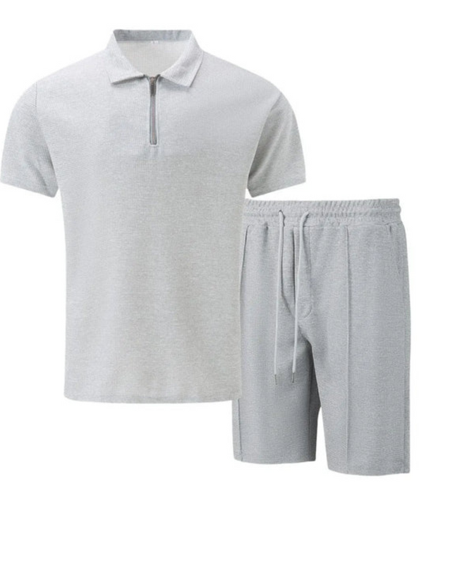 Nolan | Zip Polo Shirt and Shorts Set for Men