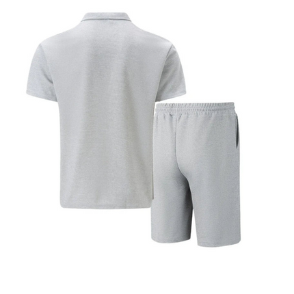 Nolan | Zip Polo Shirt and Shorts Set for Men