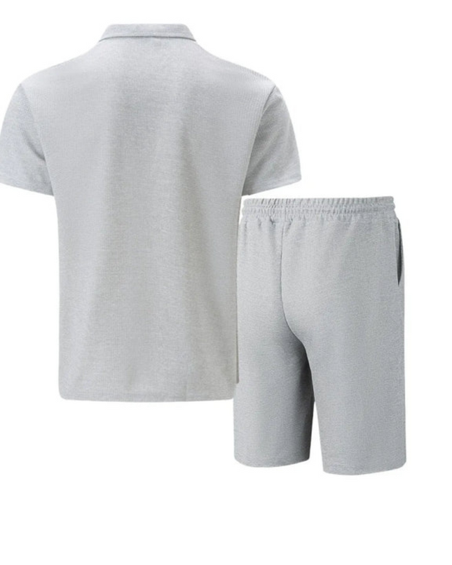 Nolan | Zip Polo Shirt and Shorts Set for Men