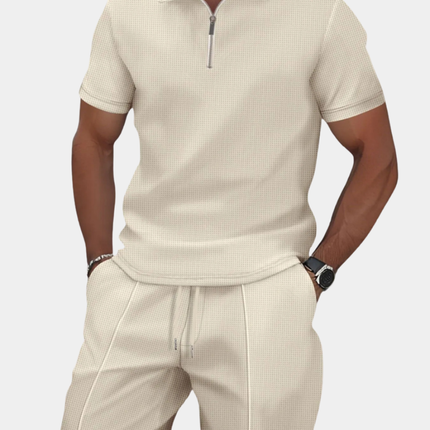 Nolan | Zip Polo Shirt and Shorts Set for Men