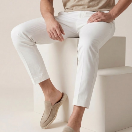 Oliver | Slip-On Open Heel Mule Loafers with Stitched Detail