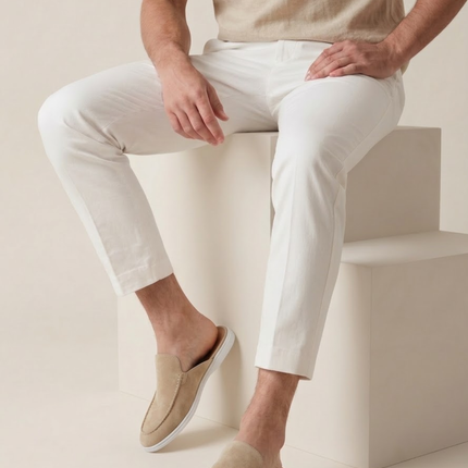 Oliver | Slip-On Open Heel Mule Loafers with Stitched Detail