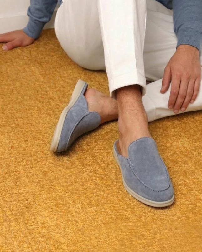 Oliver | Slip-On Open Heel Mule Loafers with Stitched Detail