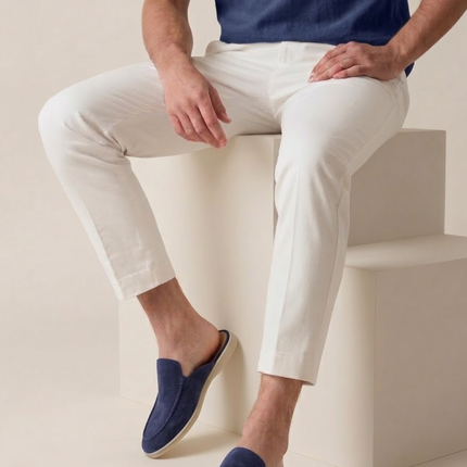 Oliver | Slip-On Open Heel Mule Loafers with Stitched Detail