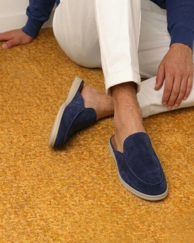 Oliver | Slip-On Open Heel Mule Loafers with Stitched Detail