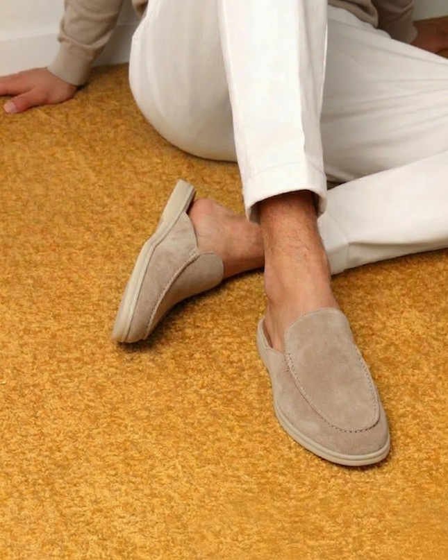 Oliver | Slip-On Open Heel Mule Loafers with Stitched Detail