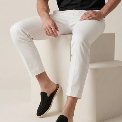 Oliver | Slip-On Open Heel Mule Loafers with Stitched Detail