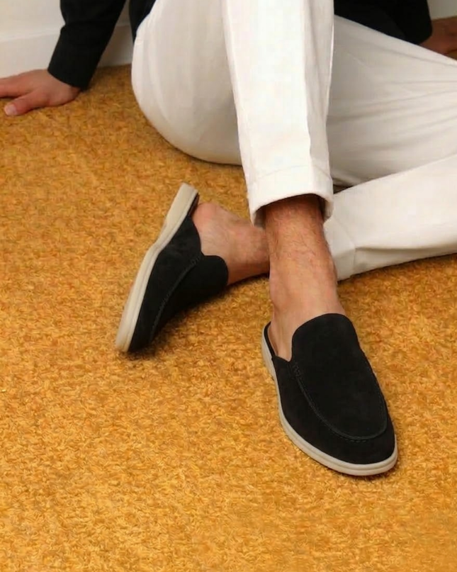 Oliver | Slip-On Open Heel Mule Loafers with Stitched Detail