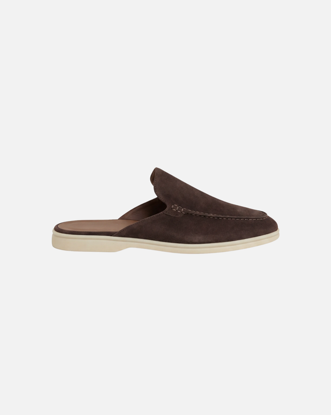 Oliver | Slip-On Open Heel Mule Loafers with Stitched Detail
