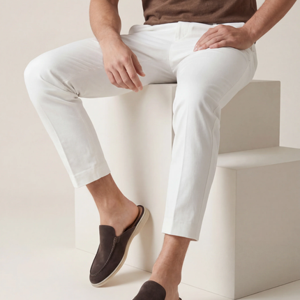 Oliver | Slip-On Open Heel Mule Loafers with Stitched Detail