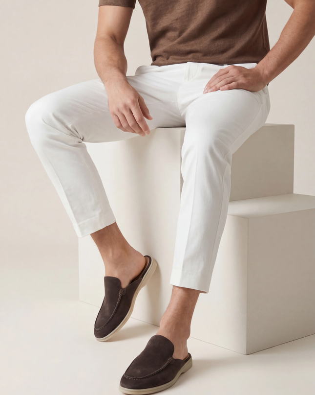 Oliver | Slip-On Open Heel Mule Loafers with Stitched Detail