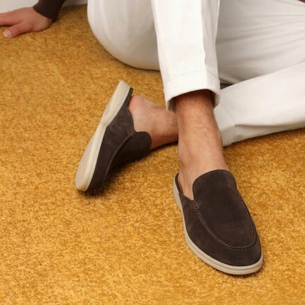 Oliver | Slip-On Open Heel Mule Loafers with Stitched Detail