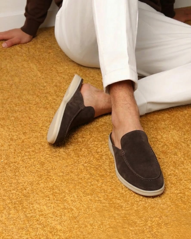 Oliver | Slip-On Open Heel Mule Loafers with Stitched Detail