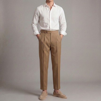 Oliver | Tailored Fit Smart Trousers with Pleated Front
