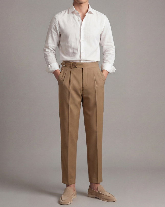 Oliver | Tailored Fit Smart Trousers with Pleated Front