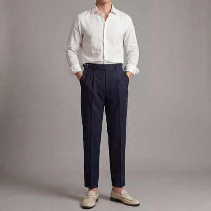 Oliver | Tailored Fit Smart Trousers with Pleated Front