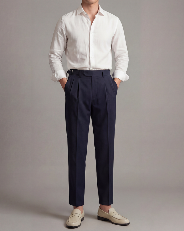 Oliver | Tailored Fit Smart Trousers with Pleated Front
