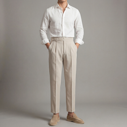 Oliver | Tailored Fit Smart Trousers with Pleated Front