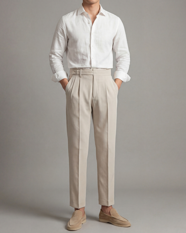 Oliver | Tailored Fit Smart Trousers with Pleated Front