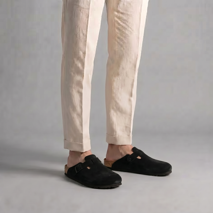 Owen | Suede Clogs with Adjustable Buckle Comfort Loafers