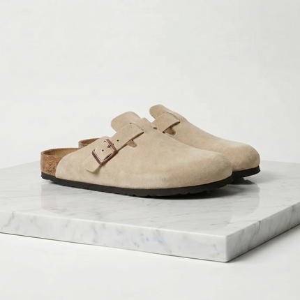 Owen | Suede Clogs with Adjustable Buckle Comfort Loafers