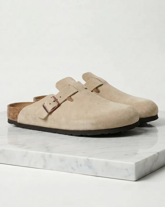 Owen | Suede Clogs with Adjustable Buckle Comfort Loafers