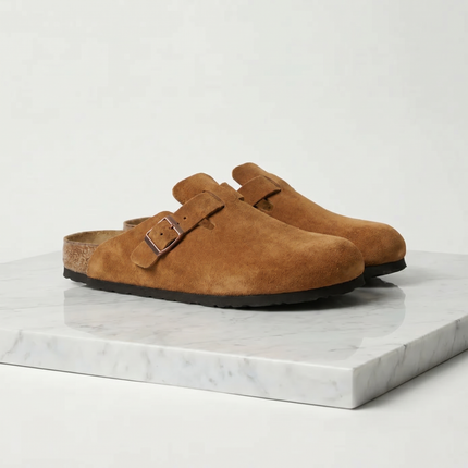 Owen | Suede Clogs with Adjustable Buckle Comfort Loafers