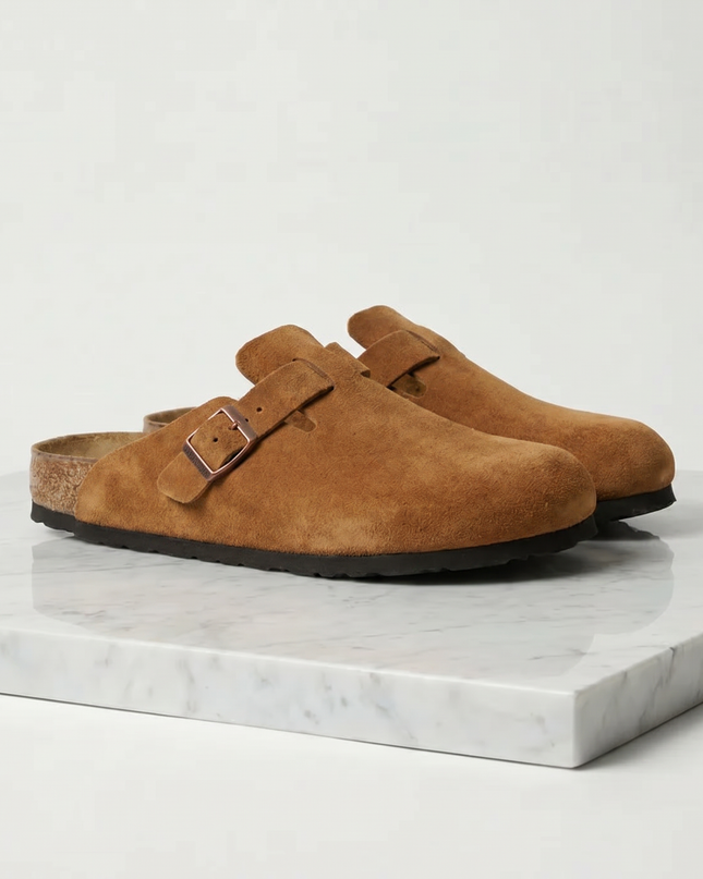 Owen | Suede Clogs with Adjustable Buckle Comfort Loafers