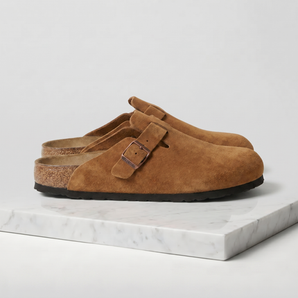 Owen | Suede Clogs with Adjustable Buckle Comfort Loafers