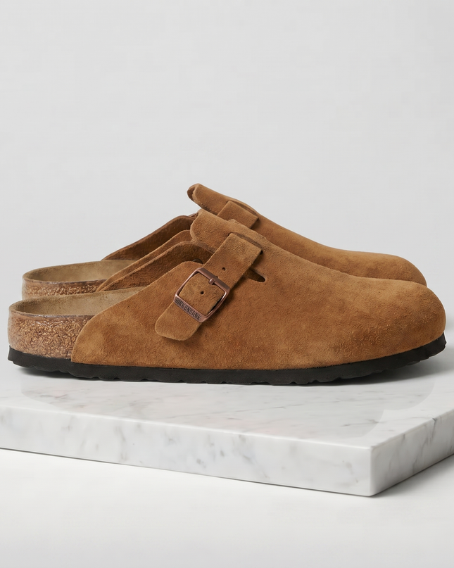 Owen | Suede Clogs with Adjustable Buckle Comfort Loafers