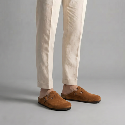 Owen | Suede Clogs with Adjustable Buckle Comfort Loafers