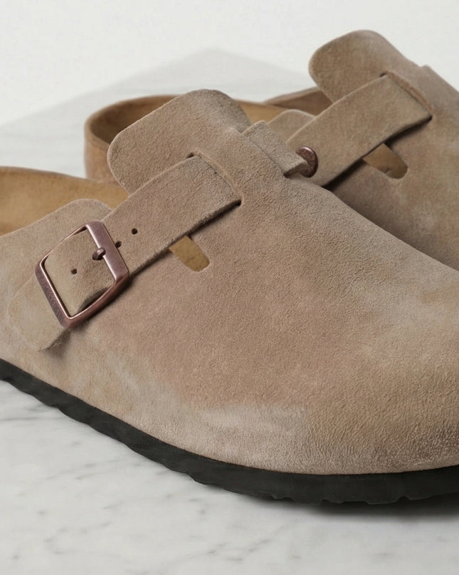 Owen | Suede Clogs with Adjustable Buckle Comfort Loafers