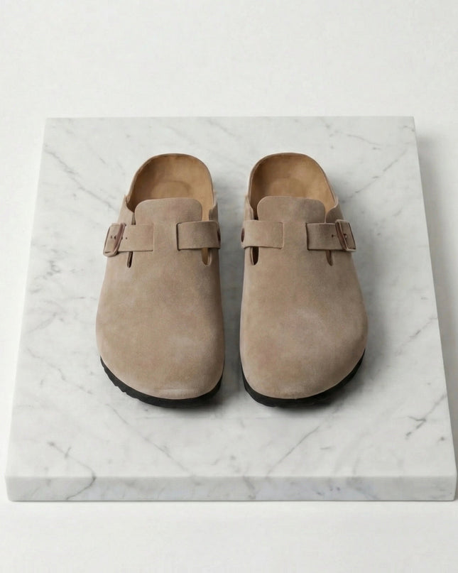 Owen | Suede Clogs with Adjustable Buckle Comfort Loafers