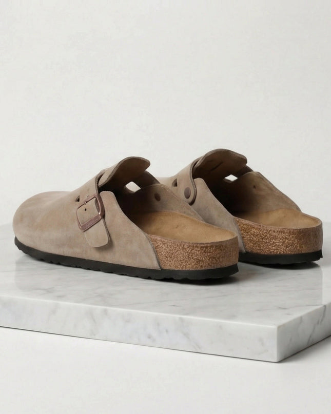 Owen | Suede Clogs with Adjustable Buckle Comfort Loafers