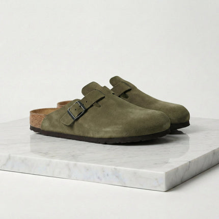 Owen | Suede Clogs with Adjustable Buckle Comfort Loafers