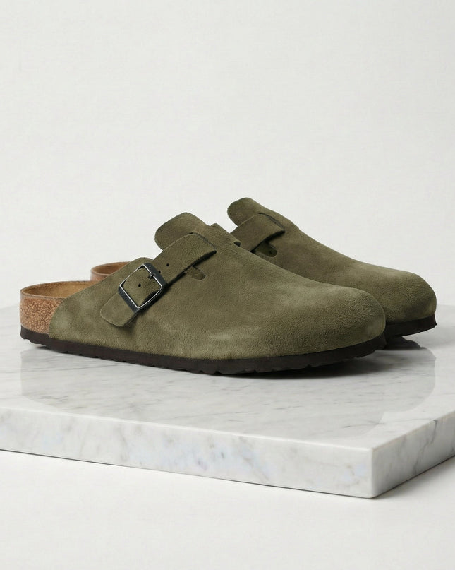 Owen | Suede Clogs with Adjustable Buckle Comfort Loafers