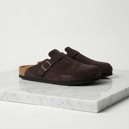 Owen | Suede Clogs with Adjustable Buckle Comfort Loafers