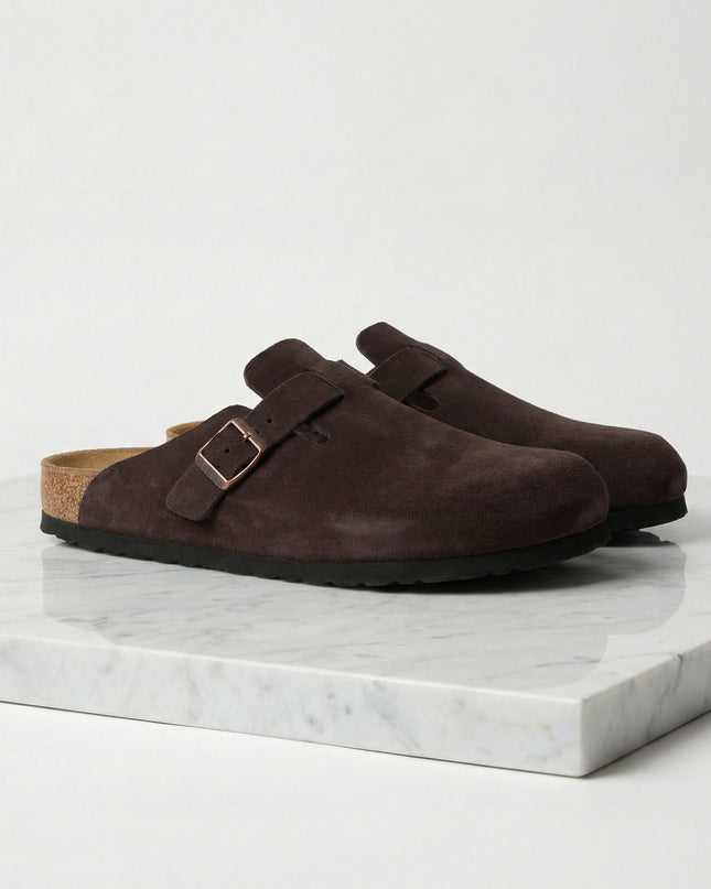 Owen | Suede Clogs with Adjustable Buckle Comfort Loafers