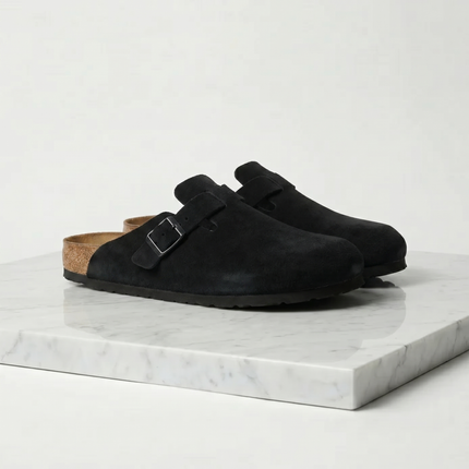 Owen | Suede Clogs with Adjustable Buckle Comfort Loafers