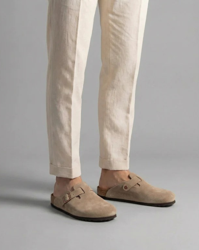 Owen | Suede Clogs with Adjustable Buckle Comfort Loafers