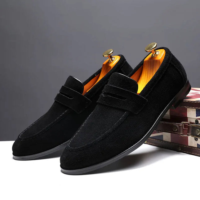 Sebastian | Penny Slip-On Loafers with Moc Toe Design