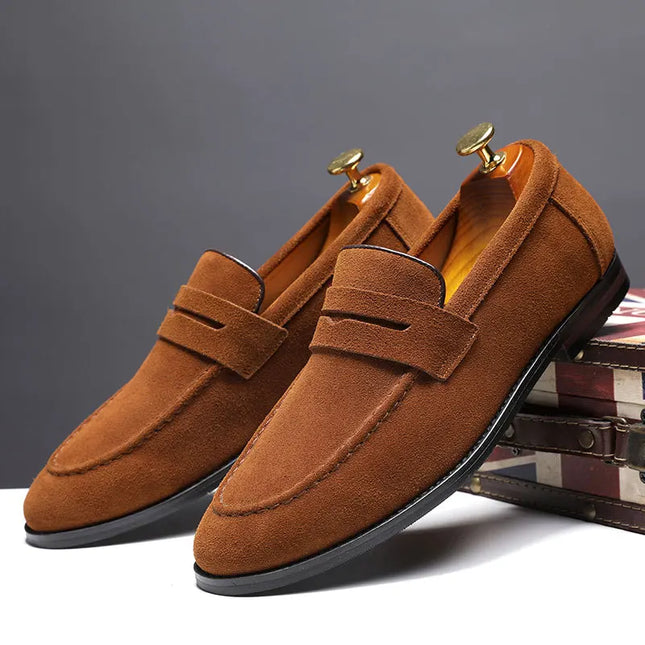 Sebastian | Penny Slip-On Loafers with Moc Toe Design