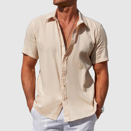 Sigmund | Linen Short Sleeve Button-Up Shirt